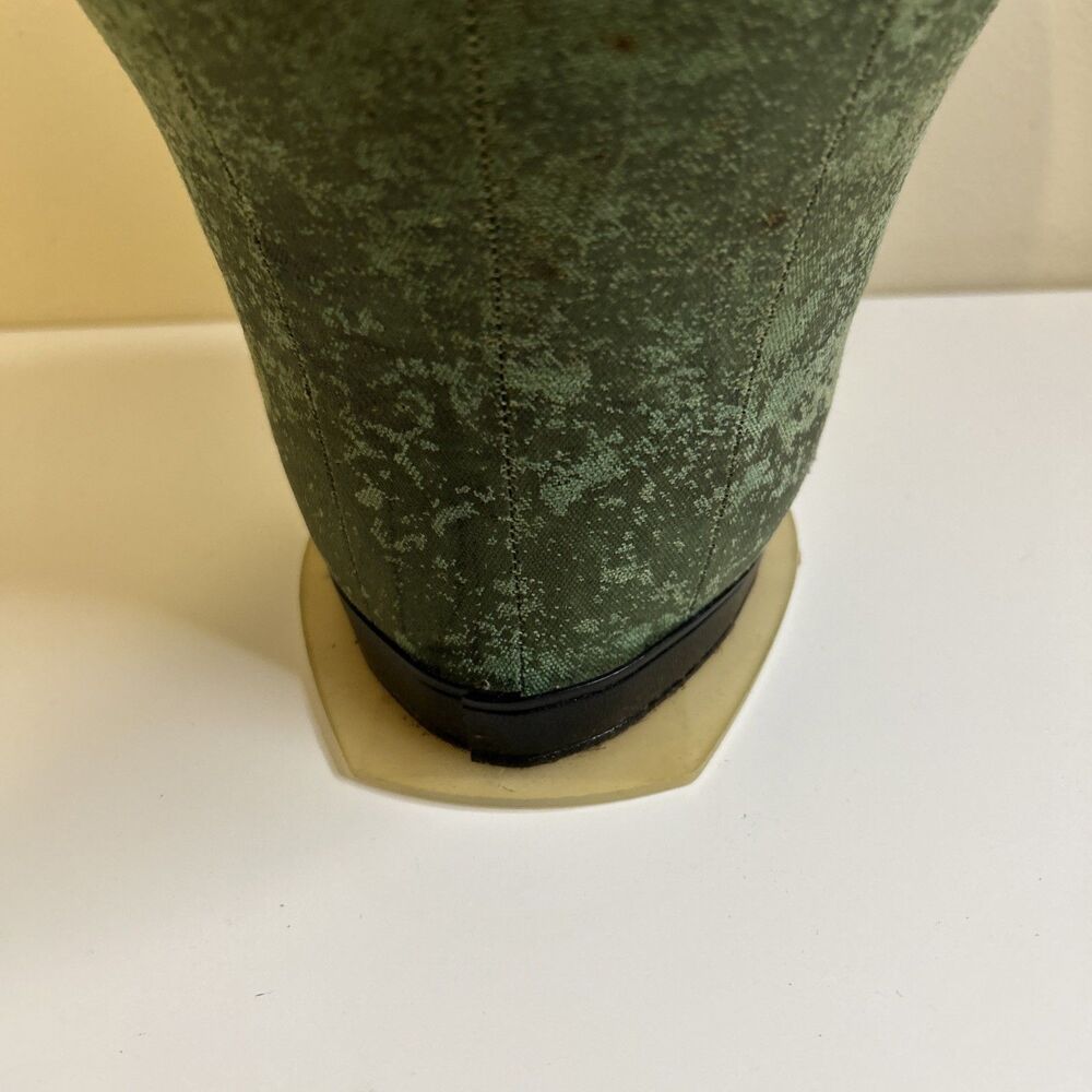 Vintage Millinery Cloth Mannequin Head Wig Hat Block Form Stand Display Green - Picture 5 of 12